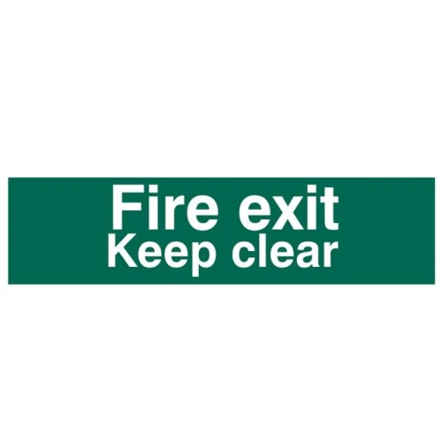 Scan Fire Exit Keep Clear text Only - PVC 200 x 50mm