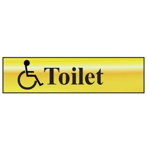 Scan Disabled Toilet - Polished Brass Effect (200 x 50mm)
