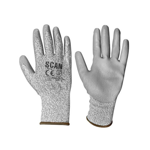 Scan Grey PU Coated Cut 3 Gloves - Extra Large (Size 10)