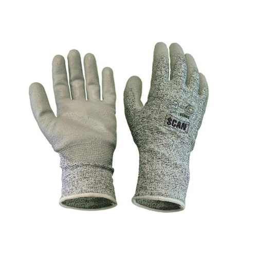 Scan Grey PU Coated Cut 5 Liner Gloves XL