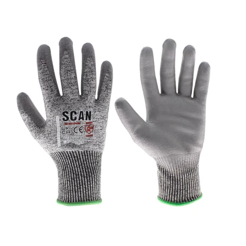 Scan PU Palm Cut D Gloves - L (Size 9)