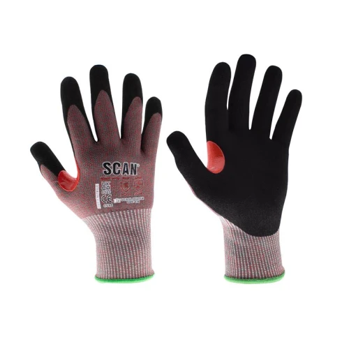 Scan Nitrile Palm Cut F Gloves - L (Size 9)