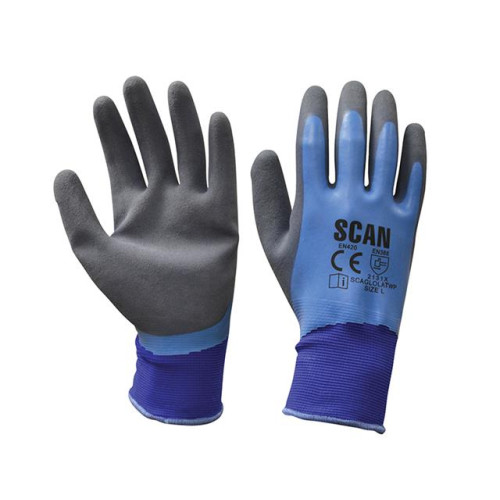Scan Waterproof Latex Gloves - Large (Size 9)