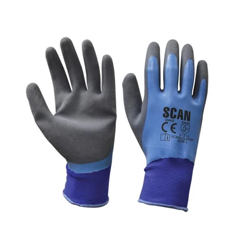 Scan Waterproof Latex Gloves - Large (Size 9)