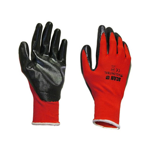 Scan Palm Dipped Black Nitrile Gloves - Extra Extra Large (Size 11)
