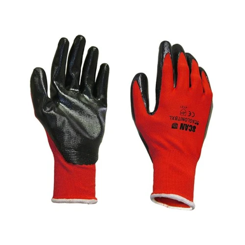 Scan Palm Dipped Black Nitrile Gloves - Extra Extra Large (Size 11)