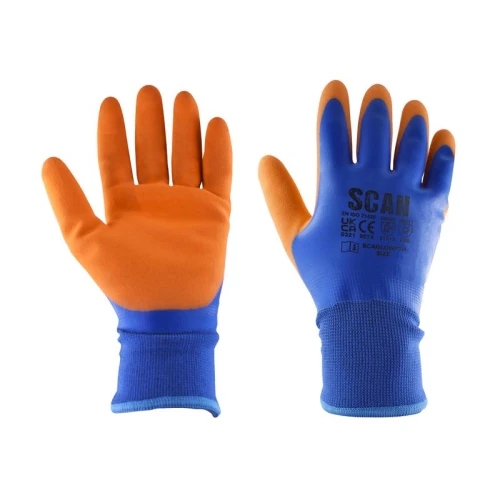 Scan Thermal Waterproof Latex Coated Gloves - L (Size 9)