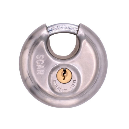 Scan Stainless Steel Disk Type Padlock 80mm