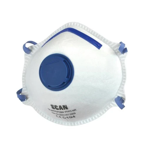 Scan Moulded Disposable Mask Valved FFP2 Protection (Box 10)