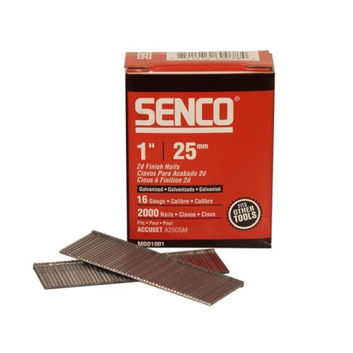 Senco Straight Brad Nails Galvanised 16G x 25mm Pack 2,000