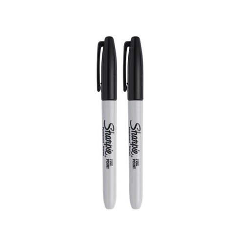 Sharpie Fine Tip Permanent Marker Black (Pack of 2)