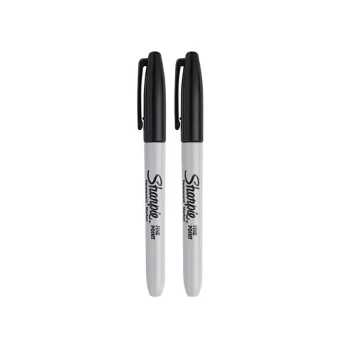 Sharpie Fine Tip Permanent Marker Black (Pack of 2)
