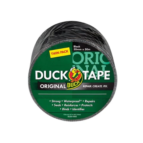 Duck Tape&Acirc;&reg; Original 50mm x 50m Black (2 Pack)
