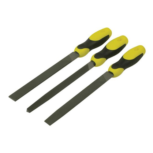 Stanley File Set 3 Piece Flat , 1/2 Round, 3 Square 200mm (8in)