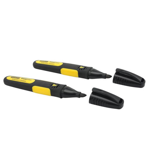 Stanley Black Chisel Tip Markers (2)