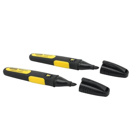 Stanley Black Chisel Tip Markers (2)