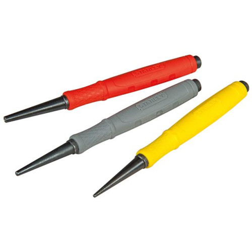 Stanley Dynagrip Nail Punch - Set of 3 0.8mm, 1.6mm & 2.4mm