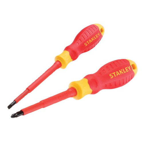 Stanley FatMax® VDE Insulated Pozidriv & Slotted Screwdriver Set 2 Piece