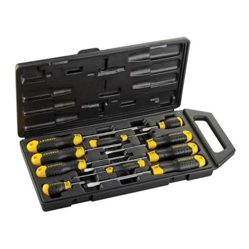 Stanley Cushion Grip Screwdriver Set Flared / Pozi 10 Piece