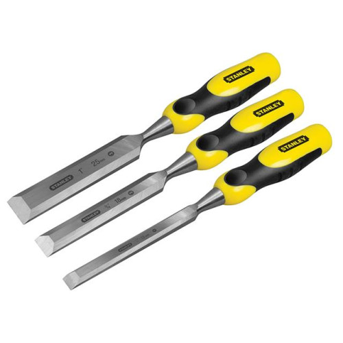Stanley DYNAGRIPâ„¢ Bevel Edge Chisel with Strike Cap Set of 3