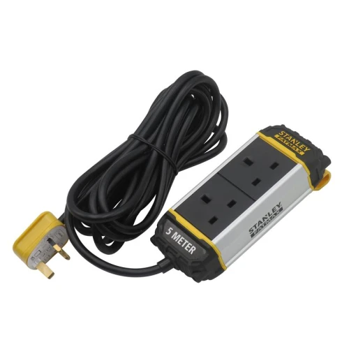 Stanley 2-Gang Powerboard with Belt-Clip 5m