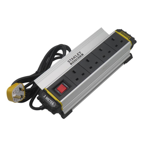Stanley 4-Gang IP20 Powerboard with Clamp 3m