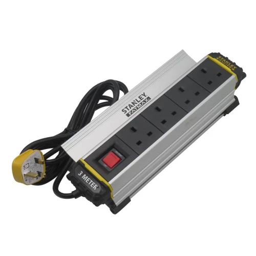 Stanley 4-Gang IP20 Powerboard with Clamp 3m
