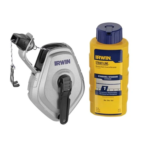 Irwin Straight-Line HPP Chalk Reel Set 30m & Blue 113g Chalk