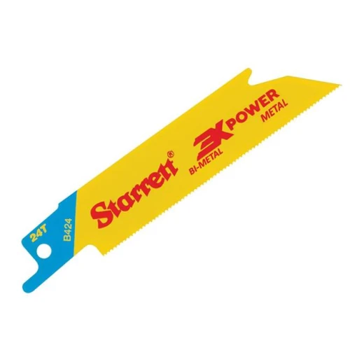 Starrett B424-5 Bi-Metal Reciprocating Blade, Metal Straight 100mm 24 TPI (Pack 5)