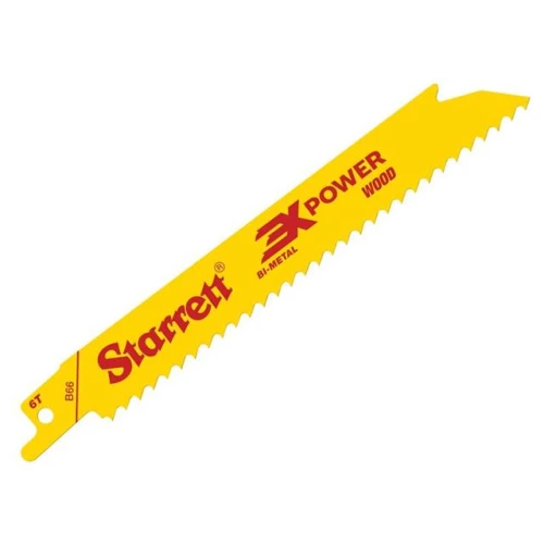 Starrett B66-5 Bi-Metal Reciprocating Blade, Wood Straight 152mm 6 TPI (Pack 5)