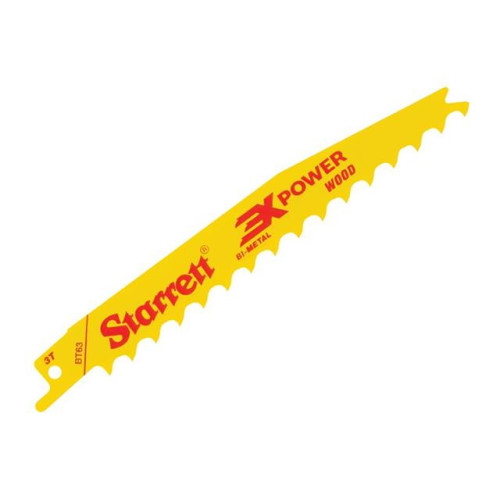 Starrett BT63-5 Bi-Metal Reciprocating Blade, Wood Tapered 152mm 3 TPI (Pack 5)