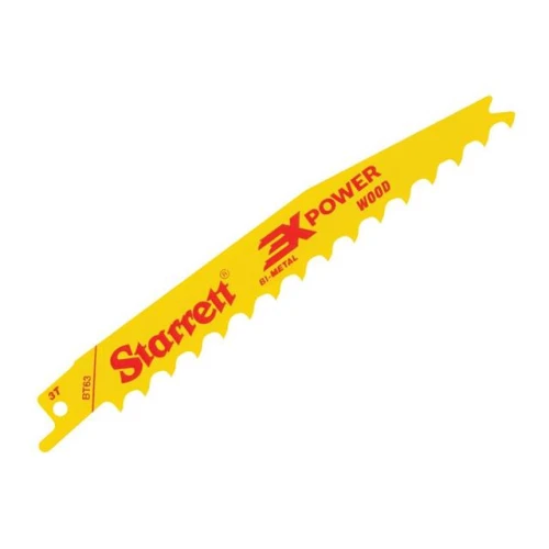 Starrett BT63-5 Bi-Metal Reciprocating Blade, Wood Tapered 152mm 3 TPI (Pack 5)