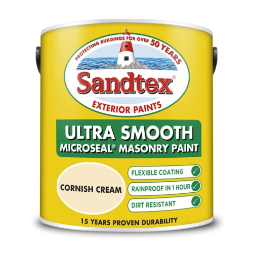 Sandtex Retail Smooth Masonry Cornish Cream 2.5Lts