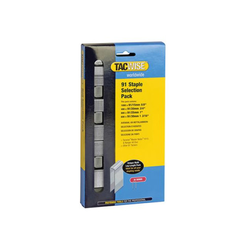 Tacwise 91 Narrow Crown Divergent Point Staples Selection - Electric Tackers Pack 2800