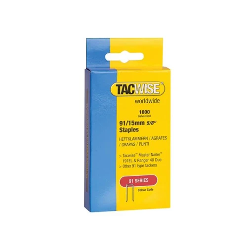 Tacwise 91 Narrow Crown Divergent Point Staples 40mm - Electric Tackers Pack 1000