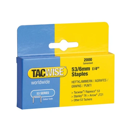 Tacwise 53 Light Duty Staples 6mm (Type JT21, A) Pack 2000