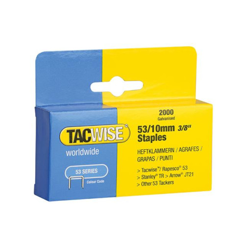 Tacwise 53 Light Duty Staples 10mm (Type JT21, A) Pack 2000