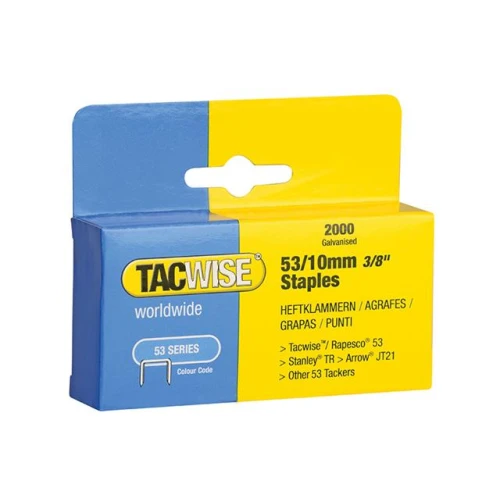 Tacwise 53 Light Duty Staples 10mm (Type JT21, A) Pack 2000