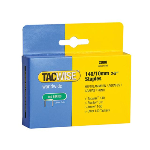 Tacwise 140 Heavy-Duty Staples 10mm (Type T50, G) Pack 2000