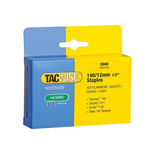 Tacwise 140 Heavy-Duty Staples 12mm (Type T50, G) Pack 2000