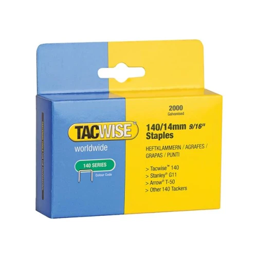 Tacwise 140 Heavy-Duty Staples 14mm (Type T50, G) Pack 2000