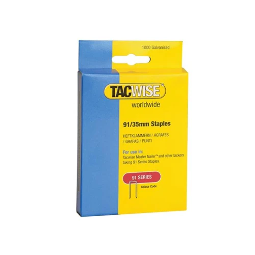 Tacwise 91 Narrow Crown Divergent Point Staples 35mm - Electric Tackers Pack 1000