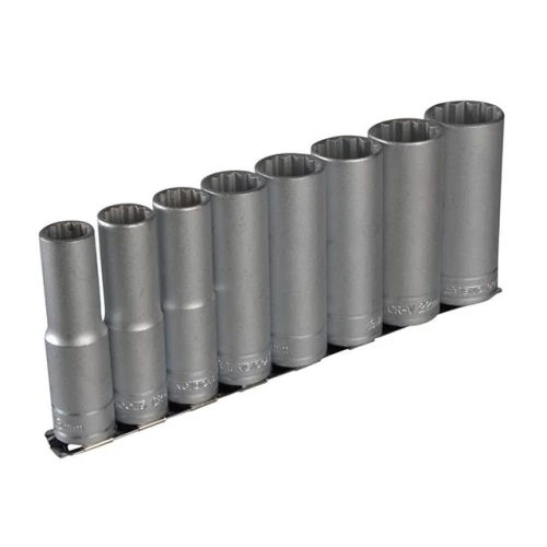 Teng Tools M1207 Socket Clip Rail Set of 8 Metric 1/2in Drive