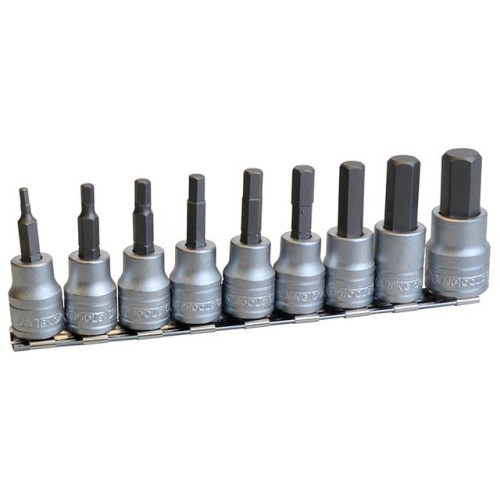 Teng Tools M3812 Socket Clip Rail Hex Socket Metric- 3/8in Drive