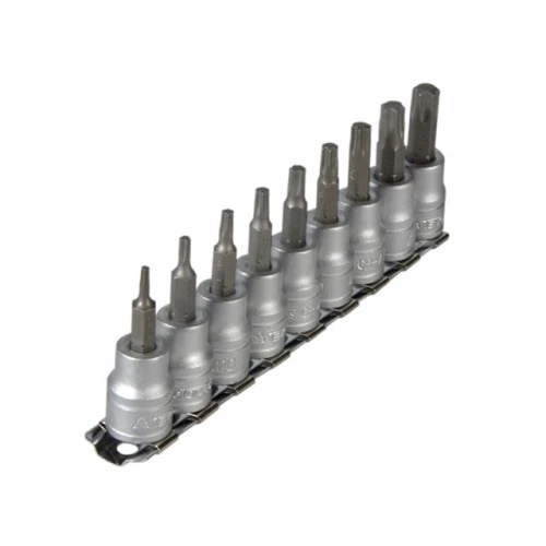 Teng Tools M3813TX Socket Clip Rail Set of 9 External Torx 3/8in Drive