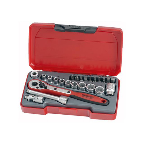 Teng Tools T1424 Socket Set of 24 Metric 1/4in Drive