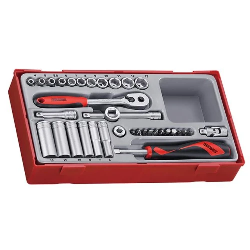 Teng Tools TT1435 35 Piece Socket Set 4-13mm - 1/4in Drive