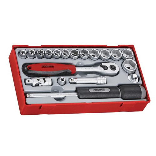 Teng Tools TT3819 19 Piece Reg Metric Socket Set 3/8in Drive