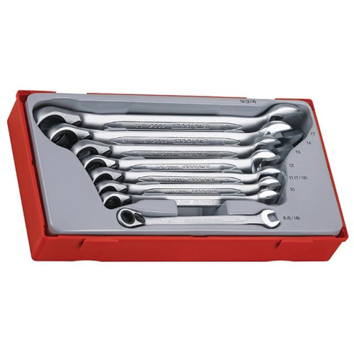 Teng Tools TT6508R Ratchet Combination Spanner Set 8pc Metric