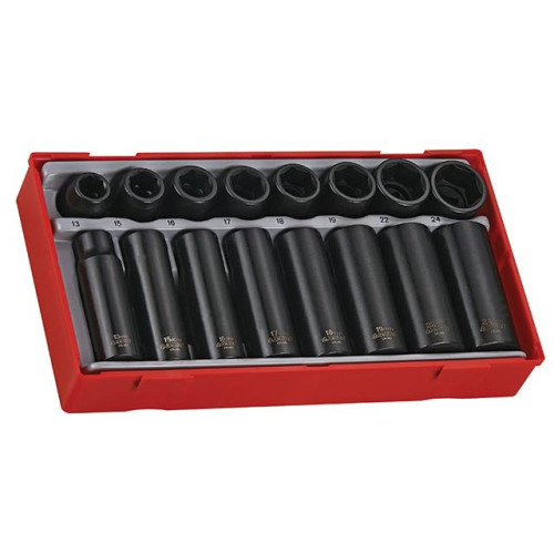 Teng Tools TT9116 16 Piece Regular/ Deep Impact Socket Set 1/2in Drive